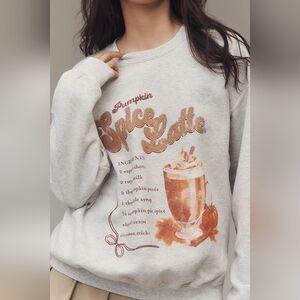 🔥SALE🔥NWT By Anthropologie Pumpkin Spice Latte Graphic Sweatshirt